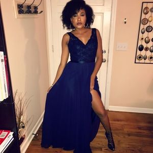 Navy black tie/bridesmaid dress